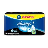 Absorvente Always Noturno Proteção Seca G Com Abas 48 Unidades Always