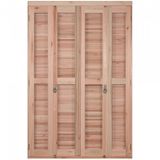 Porta Janela com Veneziana Pantográfica e Caixilhos 213x140cm Rondosul Natural