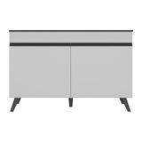 Balcão Cozinha Gabinete Pia 120cm 2 Portas Veneza Multimóveis V3738 Branco/preto Branco/preto