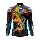 Camiseta Pesca King Brasil Kff107 Manga Longa Fator Proteção Solar 50+ Tucunaré