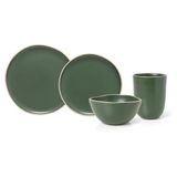 Jogo Copa E Cia 16 Peças Vivant Em Cerâmica Verde