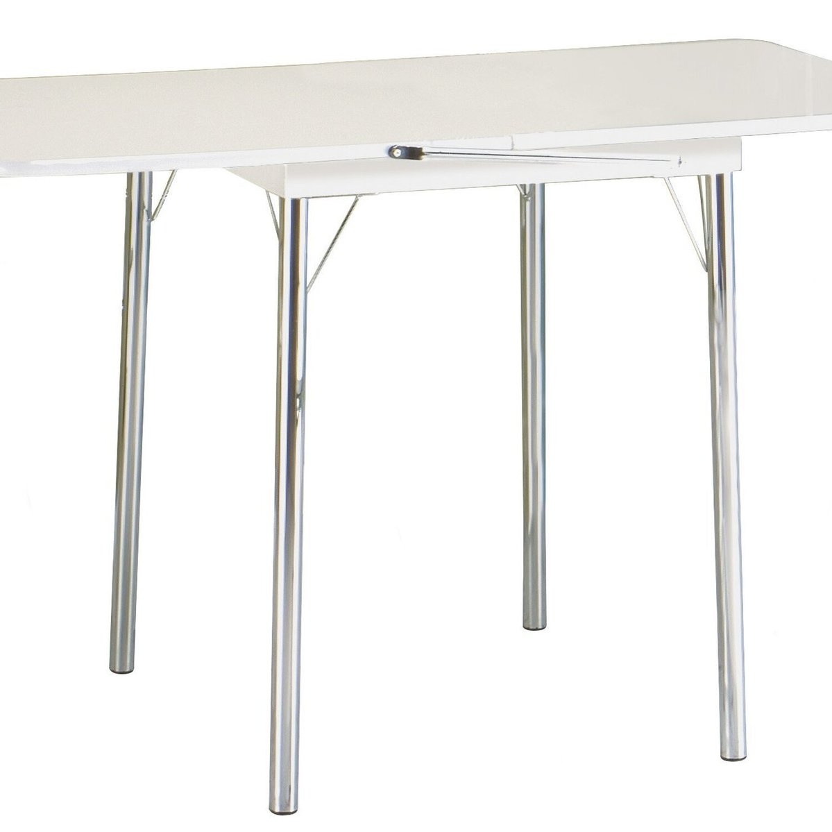 Mesa Para Sala De Jantar Flor Moderno Branco/cromado