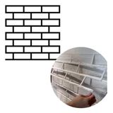 Stencil De Parede Tijolinho Revestimento Pintura 60x60 Cm