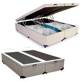 Cama Box Bau Queen Bipartido Sintético Sereneprime Branco 158x198x44