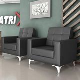 Kit 2 Poltronas Decorativa Taina - Preto Corino