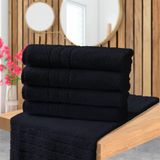 Kit 20 Toalhas De Piso Tapete Para Banheiro Hotel Prata - Preto