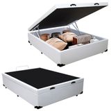 Cama Box Baú Casal Sintético Sereneprime Branco 138x188x44