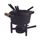 Panela De Fondue A Álcool Completo Em Ferro Fundido 18cm