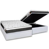 Cama Box Baú Casal: Colchão Anatômico Plumatex Falcon Ultra Firme + Base Crc Courano White(138x188)