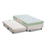 Cama Box Solteiro: Colchão Espuma D33 Castor Sleep Max + Base Crc Courano White(88x188)