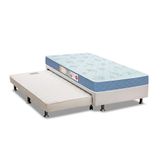 Cama Box Solteiro: Colchão Espuma D45 Castor Sleep Max + Base Crc Courano White(88x188)