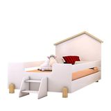 Cama Montessoriana Casinha Infantil Com Escadinha Branco