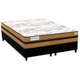 Cama Box Queen: Colchão Molas Ensacadas Plumatex Masterpocket Smart Milano + Base Crc Suede Black(158x198)