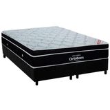 Cama Box King: Colchão Molas Ensacadas Ortobom Superpocket Elegant + Base Crc Suede Black(193x203)