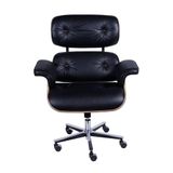 Cadeira Charles Eames Executiva Em Tecido Sintético Preto