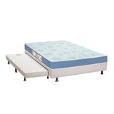 Cama Box Casal: Colchão Espuma D45 Castor Sleep Max + Base Crc Courano White(138x188)