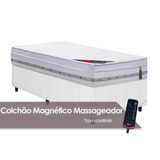 Cama Box Solteiro: Colchão C/vibro Massagem Castor Pocket Gold Star Niponpedic Magnético Vibro + Base Crc Courano White(88x188)