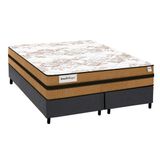 Cama Box Queen: Colchão Molas Ensacadas Plumatex Masterpocket Smart Milano + Base Crc Courano Gray(158x198)