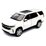 Miniatura Chevy Tahoe 2021 Branco Maisto 1/26