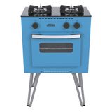 Fogão Portátil Venax Mini Cook 2 Bocas A Gas Azul