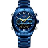 Relógio Impermeável Digital Masculino Esportivo Duplo Display Azul