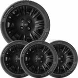 4x Calota New Fiesta Hatch Sedan Aro 15 Preto Emblema 123cp