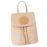 Mochila De Palha Fashion Bohemia Rattan Elegante De Malha Para