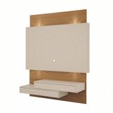 Painel Para Tv Até 55&quot; Com Led 141 Cm 2 Gavetas 100% Mdf Off White E Freijó Pradel