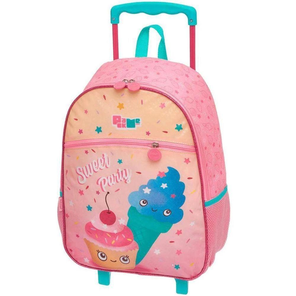 Mochila Rodinha Menina Pack Me Sweet Party Cor Rosa