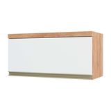 Armário de Cozinha Aéreo 80cm 1 Porta Basculante 100% MDF Chardonnay Ronipa Castanho/Branco