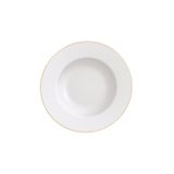 Prato Raso Filetado Tramontina Elisa Em Porcelana Com Borda Dourada 28 Cm Tramontina