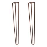 Kit 2 Pés De Metal 60 Cm Harpin Legs Mesa De Canto Aparador Bronze