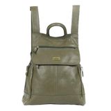 Mochila Feminina Anti Furto Notebok Couro V.musgo