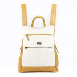 Mochila Feminina Anti Furto Couro Off Com Mostarda