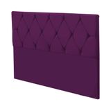 Cabeceira Estofada Lívia 195 Cm King Size Com Capitonê Suede Roxo