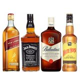 Kit Jack Daniels + Red Label + White Horse + Ballantines -1l