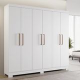 Guarda-roupa Casal 6 Portas 3 Gavetas Portugal Notável Branco