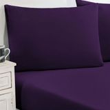 Jogo De Cama Malha Lençol 100% Algodão Gran Moratta 3 Peças Queen Roxo