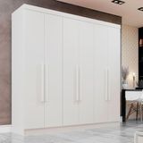 Guarda-roupa Casal 6 Portas 2 Gavetas Recife Sallêto Móveis Branco