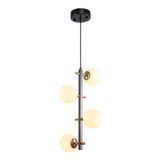 Lustre Pendente Nordecor Romai Desa 2194 Preto Ônix-dourado G9 Bivolt