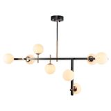 Lustre Pendente Nordecor Romai Tes 2198 Preto Ônix - Dourado G9 Bivolt