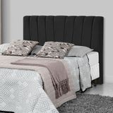 Cabeceira Cama Casal King Estofada Americana Premium 195cm Veludo Preto - Luxo Estofados - Cor: Preto