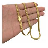 Cordão Lacraia 5mm Banhado A Ouro 18k Luxo Fecho Duplo