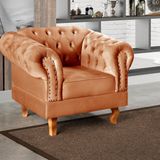 Poltrona Dom Pedro Chesterfield Retrô Decorativa Terracota