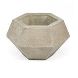 Cachepô De Concreto Artesanal Decor Diamante 7,4cm Cinza