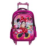 Mochila Infantil Menina Rodinha Minnie Mouse 3d Led Toys 2u