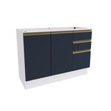 Balcão De Pia Celeste Kappesberg 100% Mdf 2 Portas 3 Gavetas Branco/azul 120cm