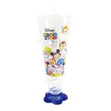 Copo Cone Azul Com Canudo Mickey &amp; Minnie 250ml - Disney