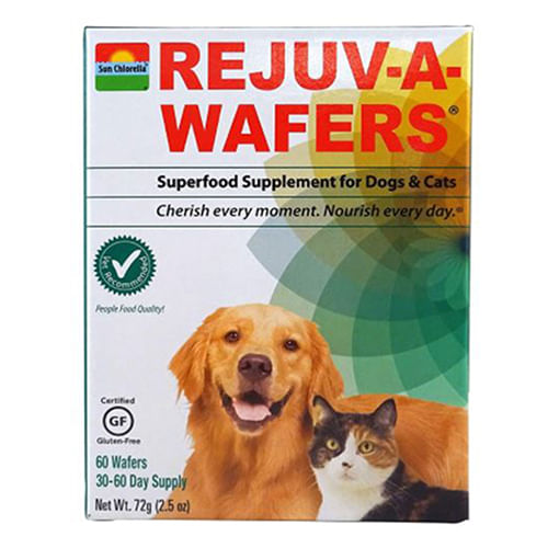 Rejuv-a-wafers Para Cães E Gatos 60 Contagem Por Sun Chlorella