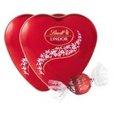2 Latas Coração 50g, Bombom De Chocolate Suiço Lindt Lindor